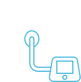 Animated person using CPAP system to sleep