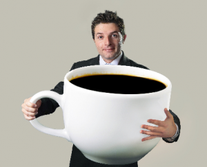 Man holding coffee cup